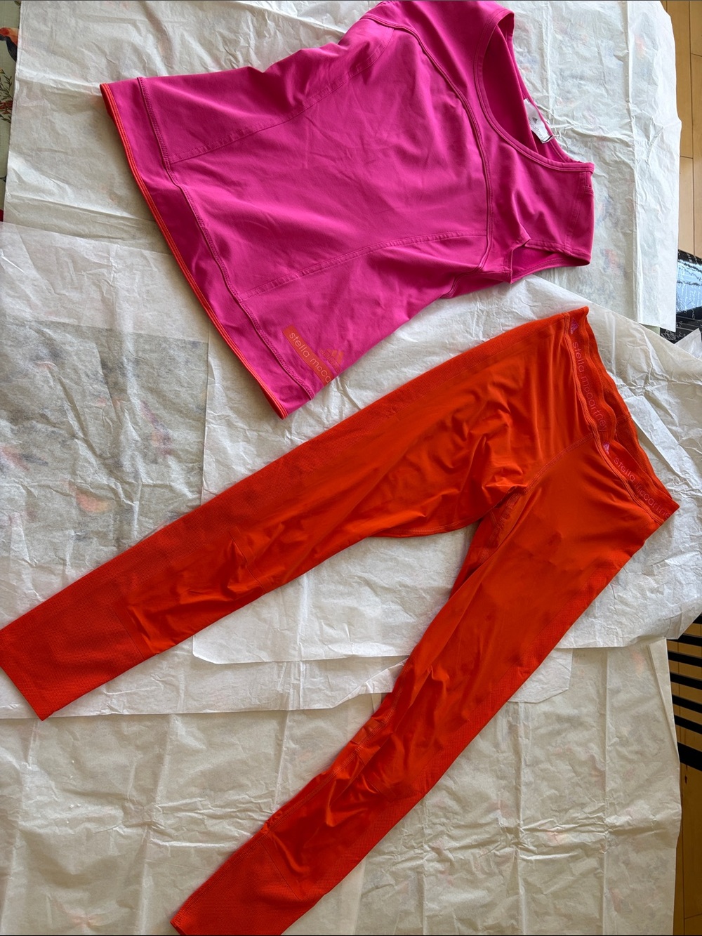 Adidas by Stella McCartney Pink Tank with Orange Leggings